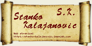 Stanko Kalajanović vizit kartica
